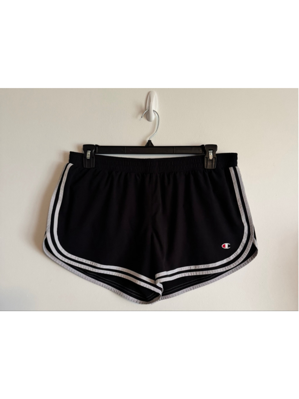 Women's Champion Athletic Shorts Black White Size XL